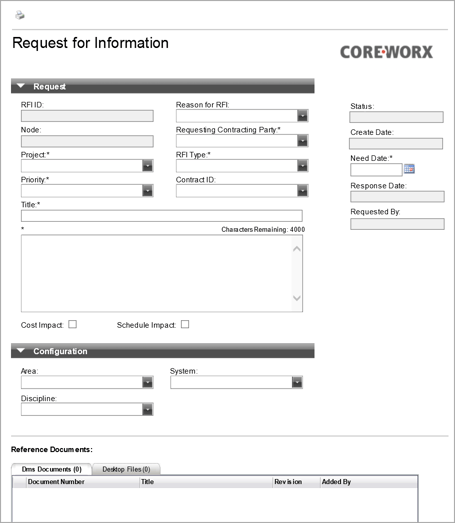 Coreworx RFI Form 